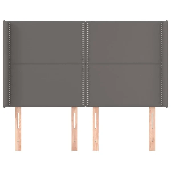 VidaXL Tête De Lit Avec Oreilles Gris 147x16x118/128 Cm Similicuir vente à bas prix 4