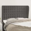 REMISE allant jusqu. VidaXL Tête De Lit Avec Oreilles Gris 147x23x118/128 Cm Similicuir 16