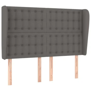 REMISE allant jusqu. VidaXL Tête De Lit Avec Oreilles Gris 147x23x118/128 Cm Similicuir 9