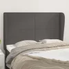 VidaXL Tête De Lit Avec Oreilles Gris 147x23x118/128 Cm Similicuir Retour Facile et Gratuit 16