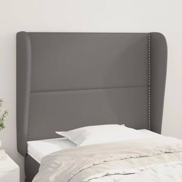 VidaXL Tête De Lit Avec Oreilles Gris 93x23x118/128 Cm Similicuir meilleur cadeau 1