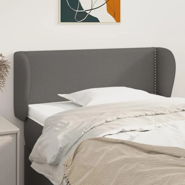 VidaXL Tête De Lit Avec Oreilles Gris 93x23x78/88 Cm Similicuir magasin france 1