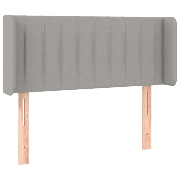 VidaXL Tête De Lit Avec Oreilles Gris Clair 103x16x78/88 Cm Tissu Nouvelle tendance 3