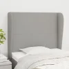 VidaXL Tête De Lit Avec Oreilles Gris Clair 103x23x118/128 Cm Tissu aux meilleurs prix 14