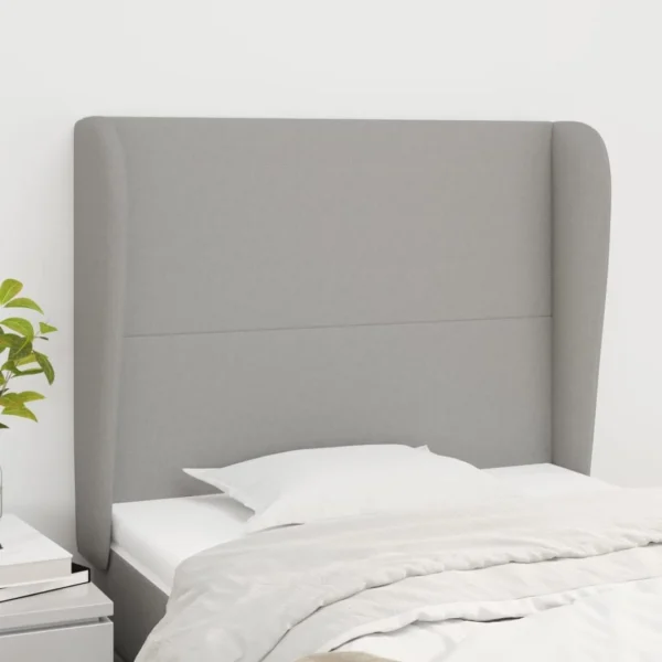 VidaXL Tête De Lit Avec Oreilles Gris Clair 103x23x118/128 Cm Tissu aux meilleurs prix 1