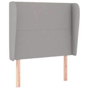 VidaXL Tête De Lit Avec Oreilles Gris Clair 103x23x118/128 Cm Tissu aux meilleurs prix 9