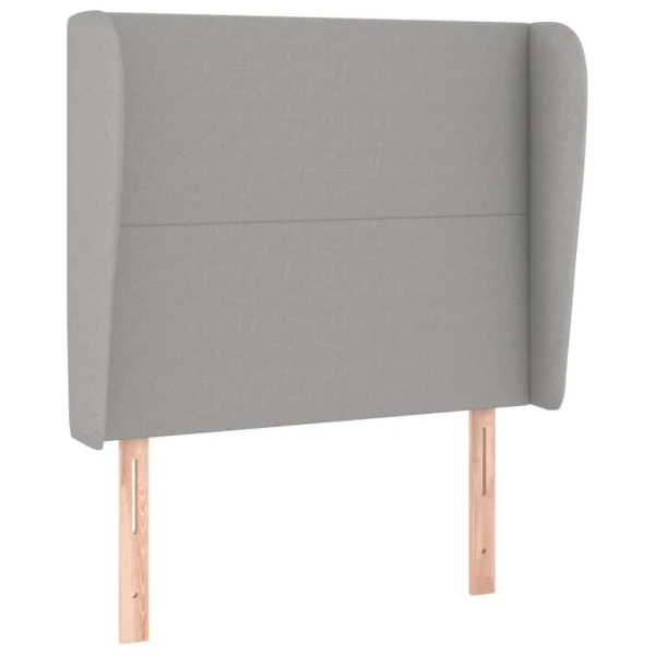 VidaXL Tête De Lit Avec Oreilles Gris Clair 103x23x118/128 Cm Tissu aux meilleurs prix 3