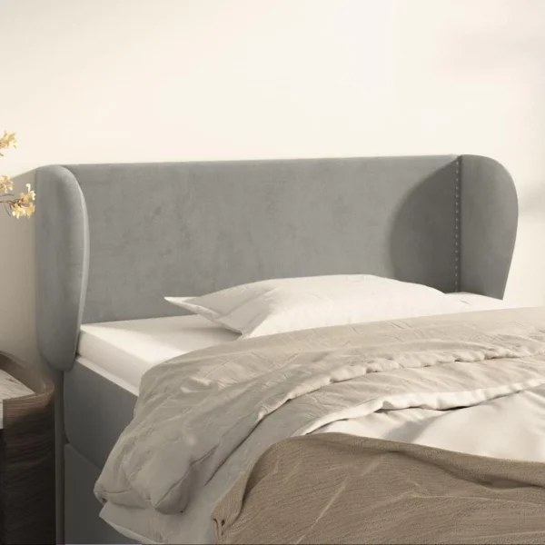 VidaXL Tête De Lit Avec Oreilles Gris Clair 103x23x78/88 Cm Velours Les achats en ligne 1