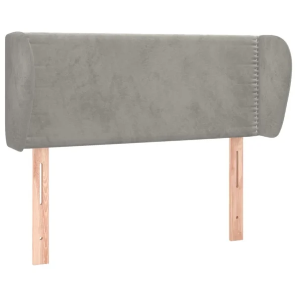 VidaXL Tête De Lit Avec Oreilles Gris Clair 103x23x78/88 Cm Velours Les achats en ligne 3