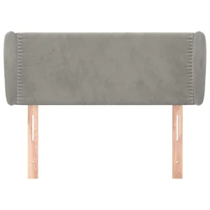 VidaXL Tête De Lit Avec Oreilles Gris Clair 103x23x78/88 Cm Velours Les achats en ligne 11