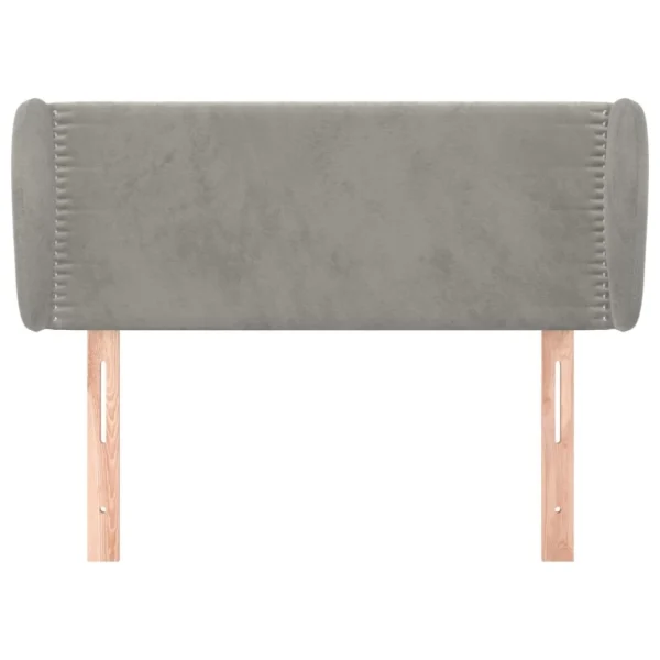 VidaXL Tête De Lit Avec Oreilles Gris Clair 103x23x78/88 Cm Velours Les achats en ligne 4