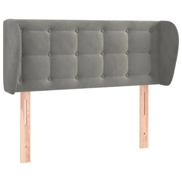 marque pas cher VidaXL Tête De Lit Avec Oreilles Gris Clair 103x23x78/88 Cm Velours 3