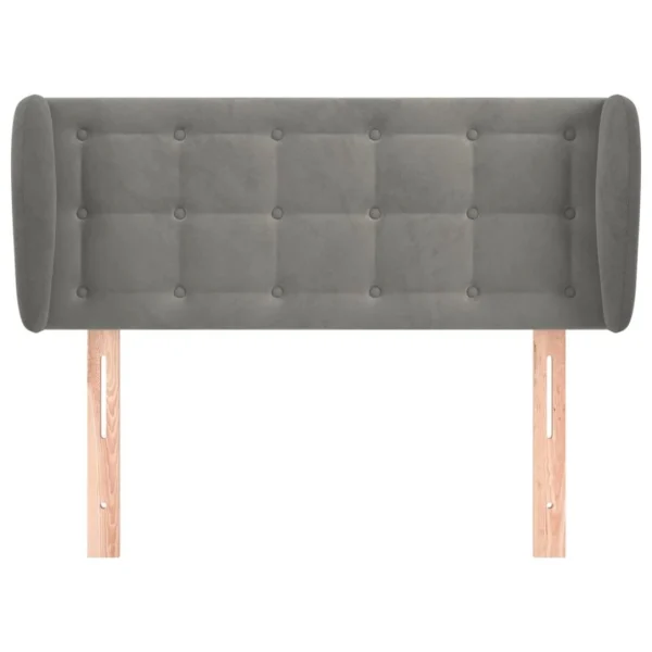 marque pas cher VidaXL Tête De Lit Avec Oreilles Gris Clair 103x23x78/88 Cm Velours 4