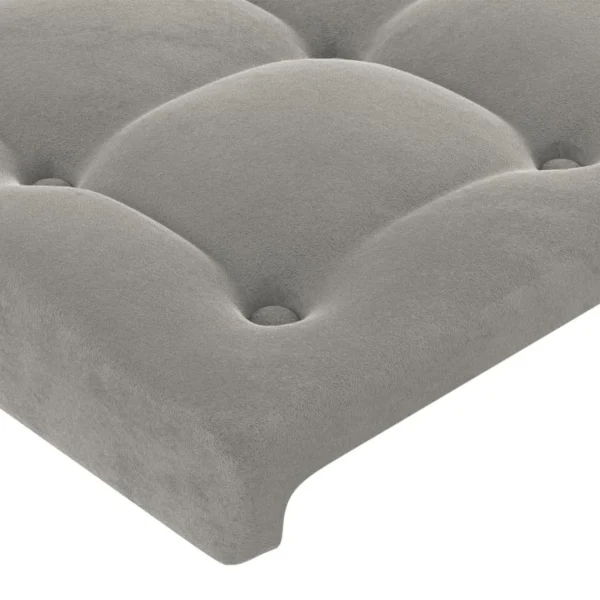marque pas cher VidaXL Tête De Lit Avec Oreilles Gris Clair 103x23x78/88 Cm Velours 6