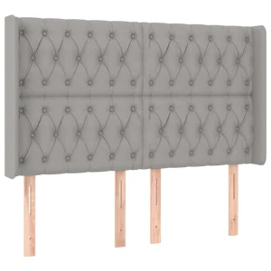 acheter VidaXL Tête De Lit Avec Oreilles Gris Clair 147x16x118/128 Cm Tissu 9