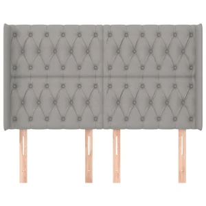 acheter VidaXL Tête De Lit Avec Oreilles Gris Clair 147x16x118/128 Cm Tissu 11