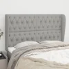 VidaXL Tête De Lit Avec Oreilles Gris Clair 147x23x118/128 Cm Tissu mode pas cher 19