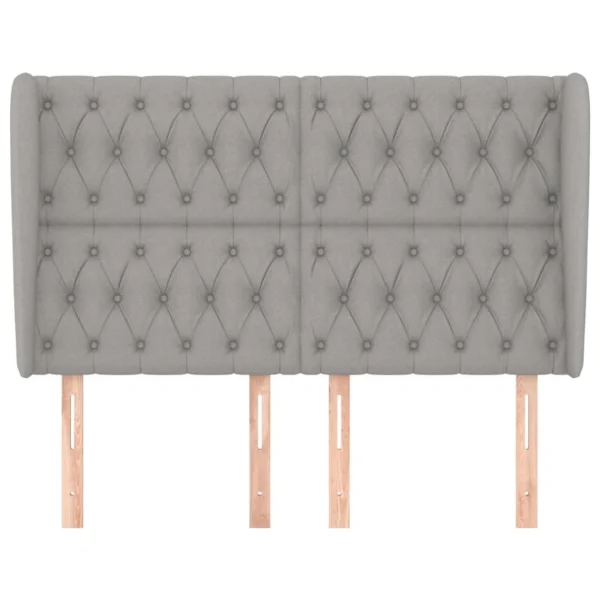 VidaXL Tête De Lit Avec Oreilles Gris Clair 147x23x118/128 Cm Tissu mode pas cher 4