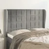 garantis authentique VidaXL Tête De Lit Avec Oreilles Gris Clair 147x23x118/128 Cm Velours 11