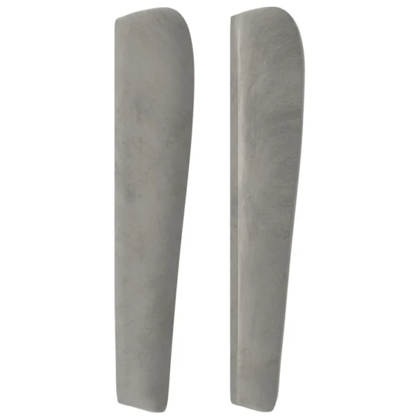 garantis authentique VidaXL Tête De Lit Avec Oreilles Gris Clair 147x23x118/128 Cm Velours 5