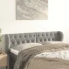 boutique paris VidaXL Tête De Lit Avec Oreilles Gris Clair 147x23x78/88 Cm Velours 17