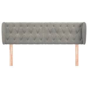 boutique paris VidaXL Tête De Lit Avec Oreilles Gris Clair 147x23x78/88 Cm Velours 11