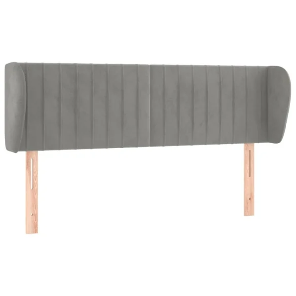 soldes magasin VidaXL Tête De Lit Avec Oreilles Gris Clair 147x23x78/88 Cm Velours 3