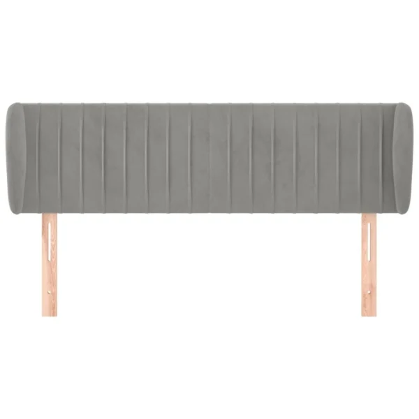 soldes magasin VidaXL Tête De Lit Avec Oreilles Gris Clair 147x23x78/88 Cm Velours 4