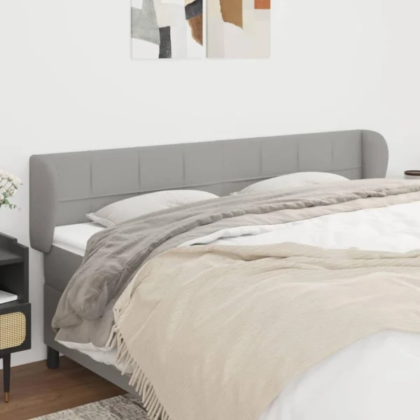 VidaXL Tête De Lit Avec Oreilles Gris Clair 163x23x78/88 Cm Tissu mode tendance 1
