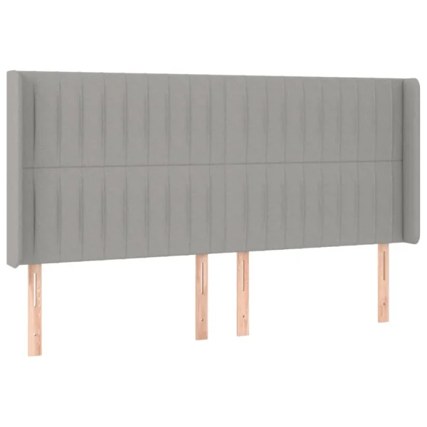 grande surprise VidaXL Tête De Lit Avec Oreilles Gris Clair 203x16x118/128 Cm Tissu 3