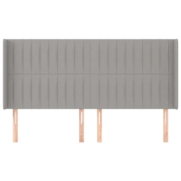 grande surprise VidaXL Tête De Lit Avec Oreilles Gris Clair 203x16x118/128 Cm Tissu 4