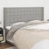 grand choix VidaXL Tête De Lit Avec Oreilles Gris Clair 203x16x118/128 Cm Tissu 14