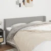 VidaXL Tête De Lit Avec Oreilles Gris Clair 203x16x78/88 Cm Tissu boutique pas cher 19