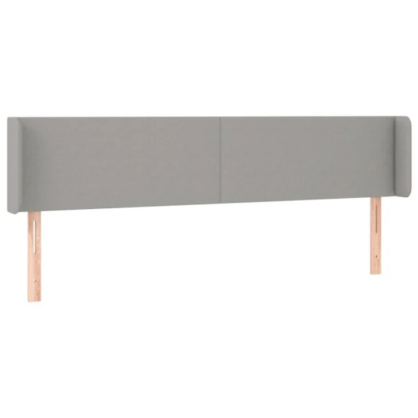 VidaXL Tête De Lit Avec Oreilles Gris Clair 203x16x78/88 Cm Tissu boutique pas cher 3
