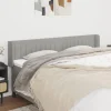 soldes magasin VidaXL Tête De Lit Avec Oreilles Gris Clair 203x16x78/88 Cm Tissu 19