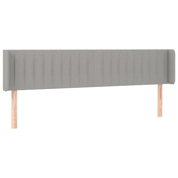 soldes magasin VidaXL Tête De Lit Avec Oreilles Gris Clair 203x16x78/88 Cm Tissu 3