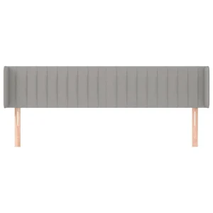 soldes magasin VidaXL Tête De Lit Avec Oreilles Gris Clair 203x16x78/88 Cm Tissu 11