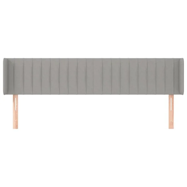 soldes magasin VidaXL Tête De Lit Avec Oreilles Gris Clair 203x16x78/88 Cm Tissu 4
