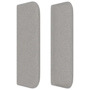 soldes magasin VidaXL Tête De Lit Avec Oreilles Gris Clair 203x16x78/88 Cm Tissu 13