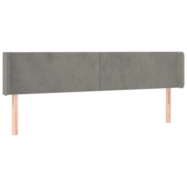 VidaXL Tête De Lit Avec Oreilles Gris Clair 203x16x78/88 Cm Velours en ligne 3