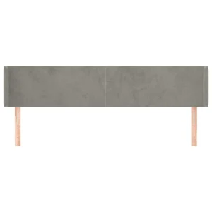 VidaXL Tête De Lit Avec Oreilles Gris Clair 203x16x78/88 Cm Velours en ligne 11