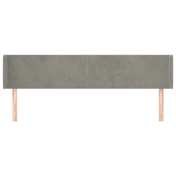 VidaXL Tête De Lit Avec Oreilles Gris Clair 203x16x78/88 Cm Velours en ligne 4