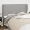 ultratendance VidaXL Tête De Lit Avec Oreilles Gris Clair 203x23x118/128 Cm Tissu 5