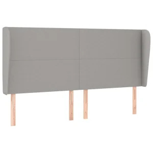 ultratendance VidaXL Tête De Lit Avec Oreilles Gris Clair 203x23x118/128 Cm Tissu 9
