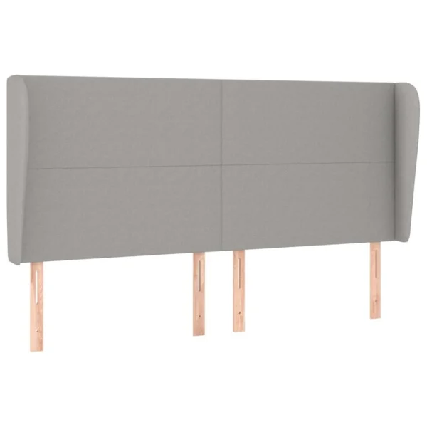 ultratendance VidaXL Tête De Lit Avec Oreilles Gris Clair 203x23x118/128 Cm Tissu 3