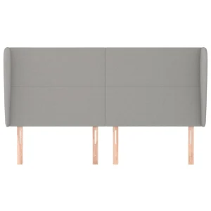 ultratendance VidaXL Tête De Lit Avec Oreilles Gris Clair 203x23x118/128 Cm Tissu 11