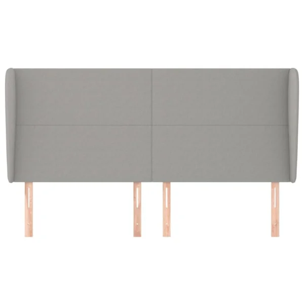 ultratendance VidaXL Tête De Lit Avec Oreilles Gris Clair 203x23x118/128 Cm Tissu 4