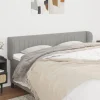 Top ventes VidaXL Tête De Lit Avec Oreilles Gris Clair 203x23x78/88 Cm Tissu 19