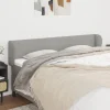 des prix incroyables VidaXL Tête De Lit Avec Oreilles Gris Clair 203x23x78/88 Cm Tissu 17