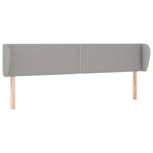 VidaXL Tête De Lit Avec Oreilles Gris Clair 203x23x78/88 Cm Tissu vente pas cher 9